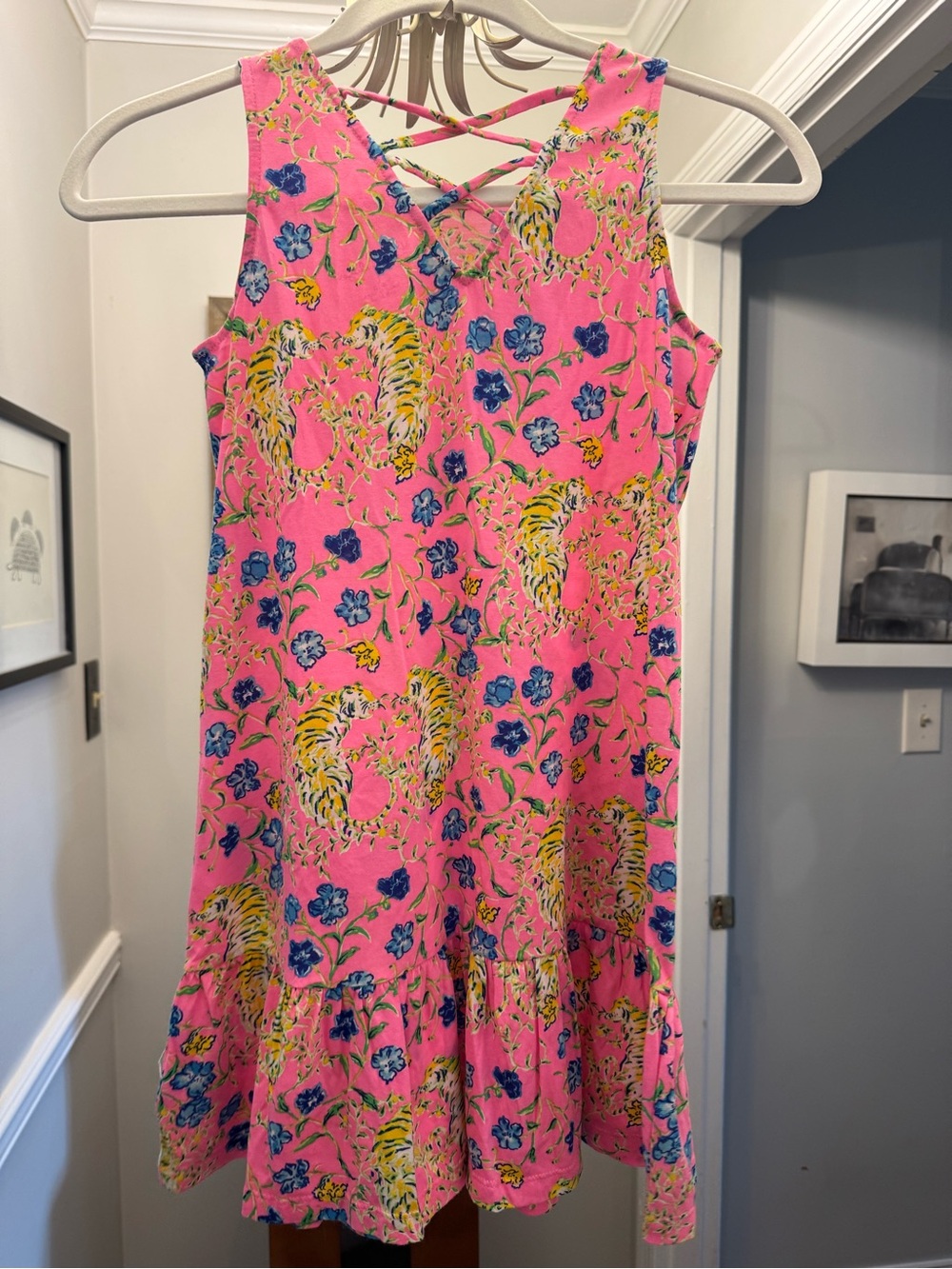 Lilly Pulitzer Hot Pink Floral & Tiger-Print Crisscross Sundress
